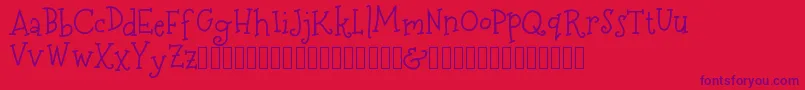 MerryNBright DEMO Font – Purple Fonts on Red Background