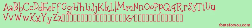 MerryNBright DEMO-Schriftart – Rote Schriften auf grünem Hintergrund