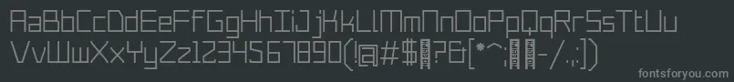 Fonte Merubot Regular – fontes cinzas em um fundo preto