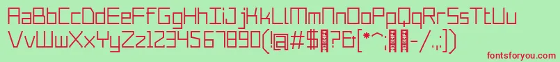 Merubot Regular-Schriftart – Rote Schriften auf grünem Hintergrund