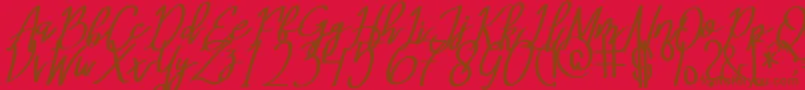 Шрифт MeryQolbyItalic – коричневые шрифты на красном фоне