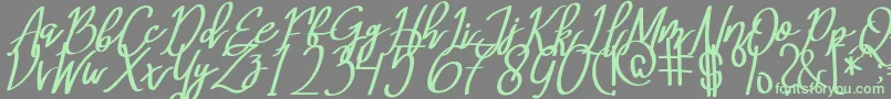 Czcionka MeryQolbyItalic – zielone czcionki na szarym tle