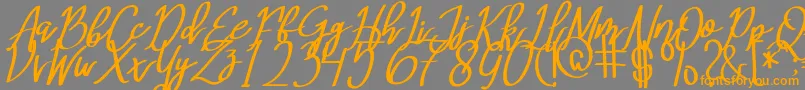 Police MeryQolbyItalic – polices orange sur fond gris