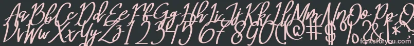 MeryQolbyItalic Font – Pink Fonts on Black Background