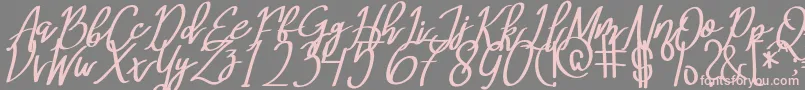 MeryQolbyItalic-Schriftart – Rosa Schriften auf grauem Hintergrund