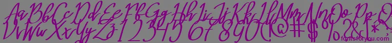 MeryQolbyItalic Font – Purple Fonts on Gray Background
