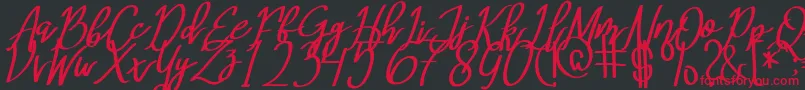 MeryQolbyItalic Font – Red Fonts on Black Background