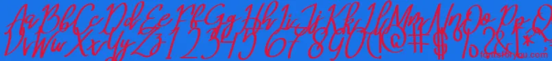MeryQolbyItalic Font – Red Fonts on Blue Background