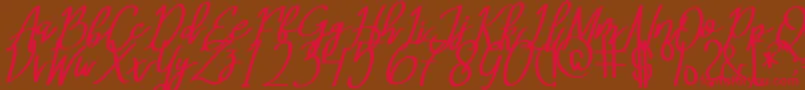 MeryQolbyItalic Font – Red Fonts on Brown Background
