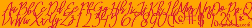 MeryQolbyItalic Font – Red Fonts on Orange Background