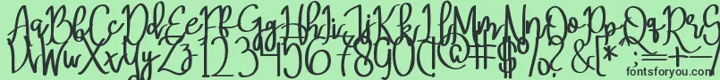 MeryQolbyRegular-Schriftart – Schwarze Schriften auf grünem Hintergrund