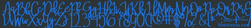 MeryQolbyRegular Font – Blue Fonts on Black Background