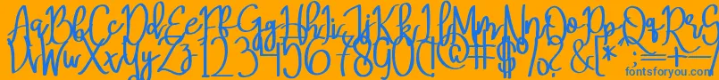 MeryQolbyRegular Font – Blue Fonts on Orange Background