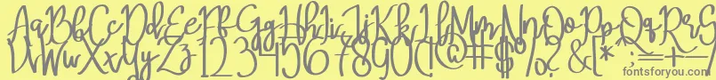 MeryQolbyRegular Font – Gray Fonts on Yellow Background