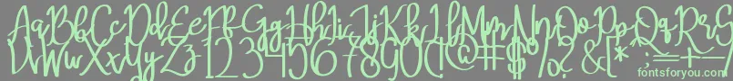 MeryQolbyRegular Font – Green Fonts on Gray Background