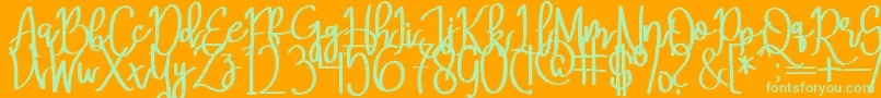MeryQolbyRegular Font – Green Fonts on Orange Background