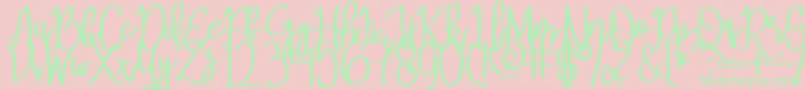 MeryQolbyRegular Font – Green Fonts on Pink Background