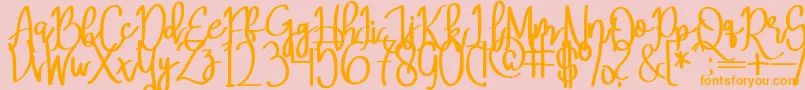 MeryQolbyRegular Font – Orange Fonts on Pink Background