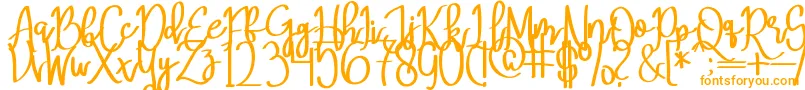 MeryQolbyRegular Font – Orange Fonts on White Background