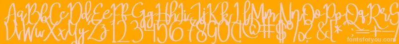 MeryQolbyRegular-Schriftart – Rosa Schriften auf orangefarbenem Hintergrund