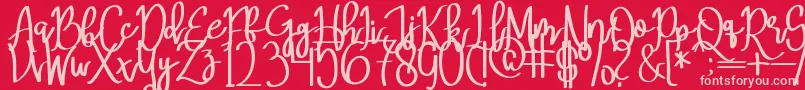 MeryQolbyRegular Font – Pink Fonts on Red Background