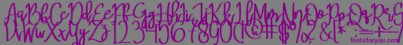 MeryQolbyRegular-fontti – violetit fontit harmaalla taustalla