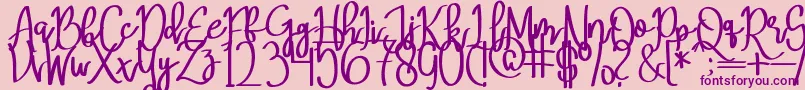 MeryQolbyRegular Font – Purple Fonts on Pink Background