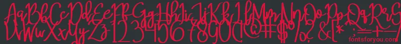 fuente MeryQolbyRegular – Fuentes Rojas Sobre Fondo Negro