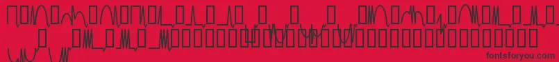 フォントMesaam   – 赤い背景に黒い文字