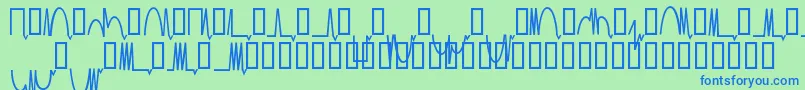 フォントMesaam   – 青い文字は緑の背景です。