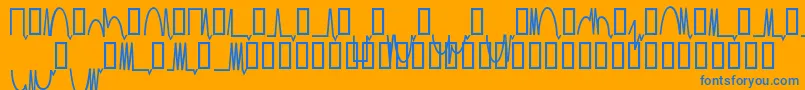 フォントMesaam   – オレンジの背景に青い文字