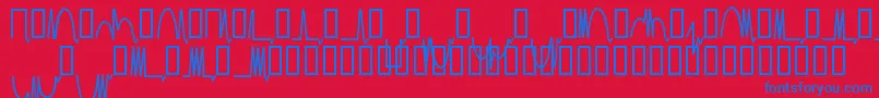 フォントMesaam   – 赤い背景に青い文字