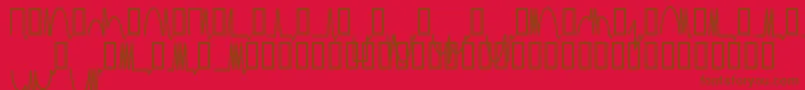 フォントMesaam   – 赤い背景に茶色の文字