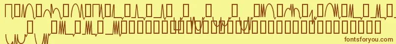 Mesaam  -Schriftart – Braune Schriften auf gelbem Hintergrund