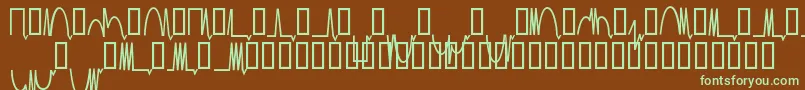 フォントMesaam   – 緑色の文字が茶色の背景にあります。