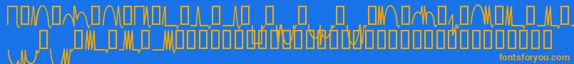 フォントMesaam   – オレンジ色の文字が青い背景にあります。