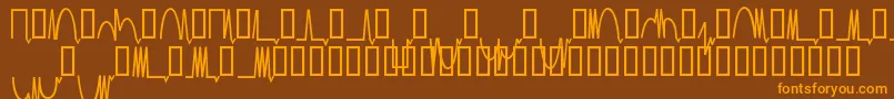 フォントMesaam   – オレンジ色の文字が茶色の背景にあります。