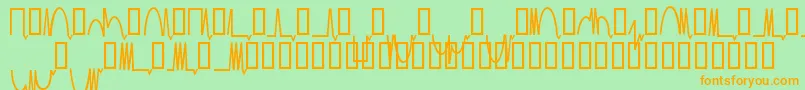 フォントMesaam   – オレンジの文字が緑の背景にあります。