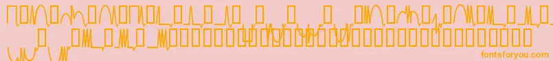 Mesaam  -fontti – oranssit fontit vaaleanpunaisella taustalla