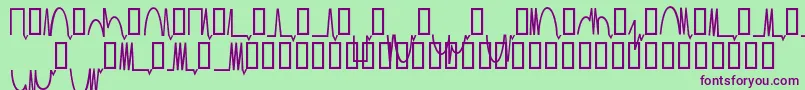 フォントMesaam   – 緑の背景に紫のフォント