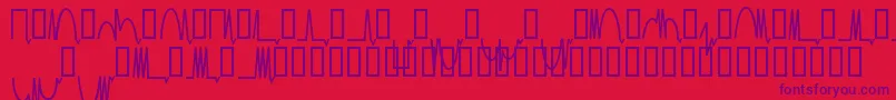 フォントMesaam   – 赤い背景に紫のフォント