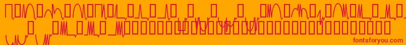 フォントMesaam   – オレンジの背景に赤い文字