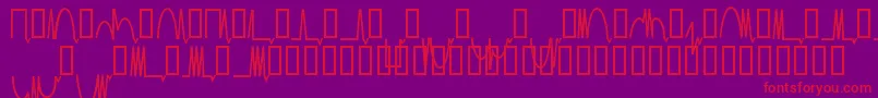 Mesaam  -Schriftart – Rote Schriften auf violettem Hintergrund