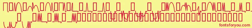 フォントMesaam   – 赤い文字の黄色い背景