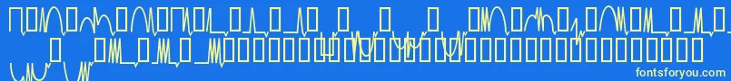 Mesaam  -Schriftart – Gelbe Schriften auf blauem Hintergrund