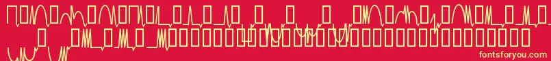 フォントMesaam   – 黄色の文字、赤い背景