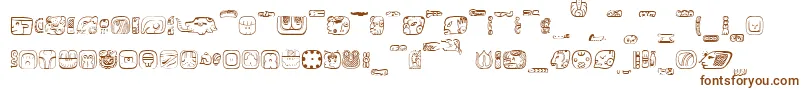 フォントMesoAmerica – 白い背景に茶色のフォント