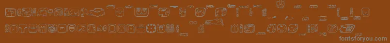 MesoAmerica-Schriftart – Graue Schriften auf braunem Hintergrund