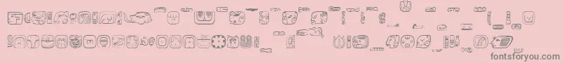 MesoAmerica-Schriftart – Graue Schriften auf rosa Hintergrund