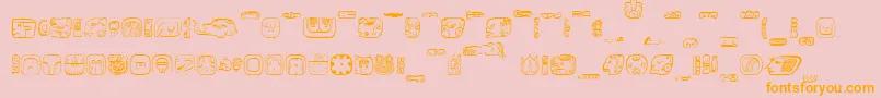 Weitere Informationen zur MesoAmerica-Schriftart MesoAmerica-Schriftart – Orangefarbene Schriften auf rosa Hintergrund